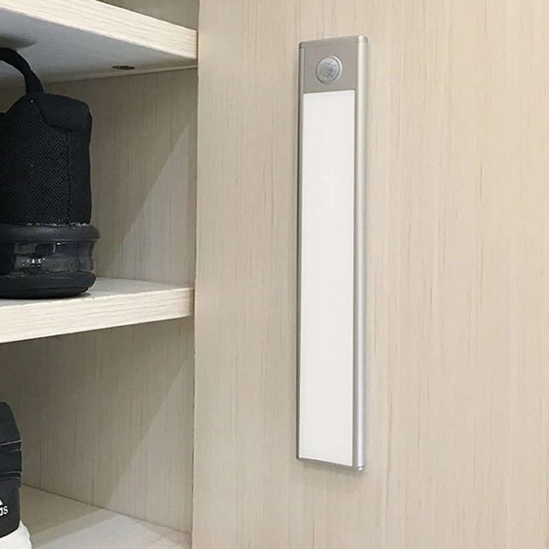 PIR датчик движения светодиодная подсветка под шкаф USB Перезаряжаемый шкаф ночной Светильник для кухни домашние настенные лампы