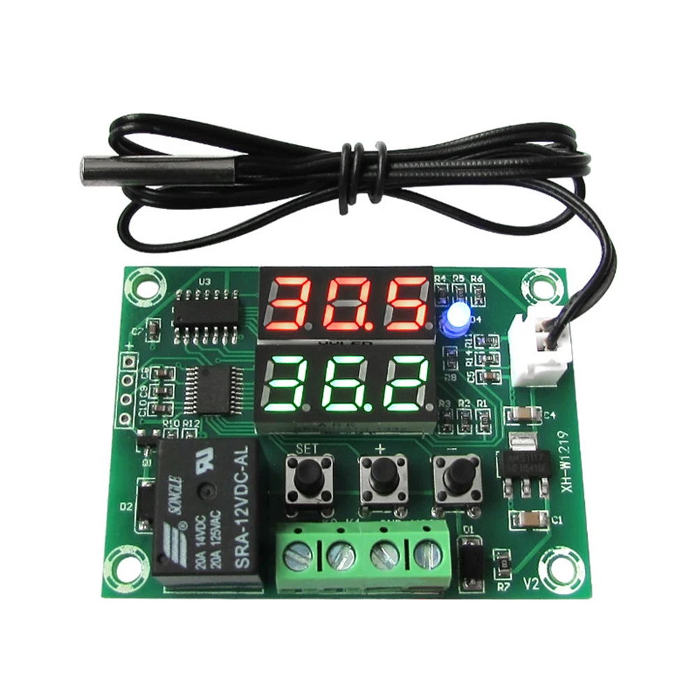 DC12V Цифровой термостат двойной светодиодный дисплей Безопасный температурный