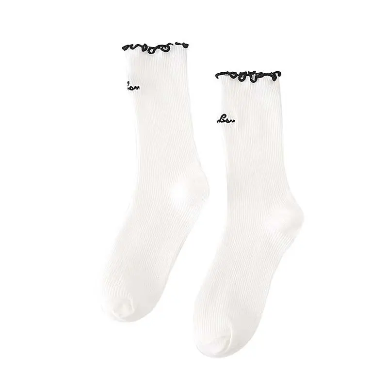 

Women Autumn Fashion Casual Concise All-match Solid Color Retro Booties Long Tube Socks Cotton Female Stockings Living Items