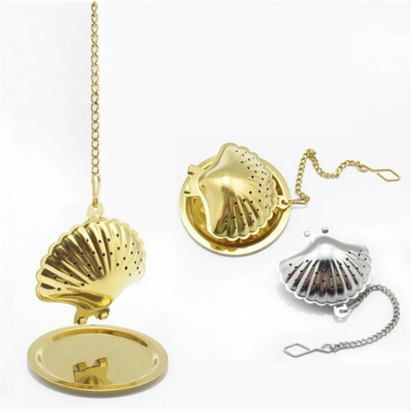 

20pcs/lot Stainless Steel Shell Shape Tea Strainer Spice Herbal Leaf Infuser Filter Diffuser Tools For Tea Drinkware