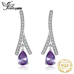 JewelryPalace Новый 1.3ct груша создан Александрит сапфир воды Висячие серьги 925 пробы серебряные ювелирные украшения для женщин