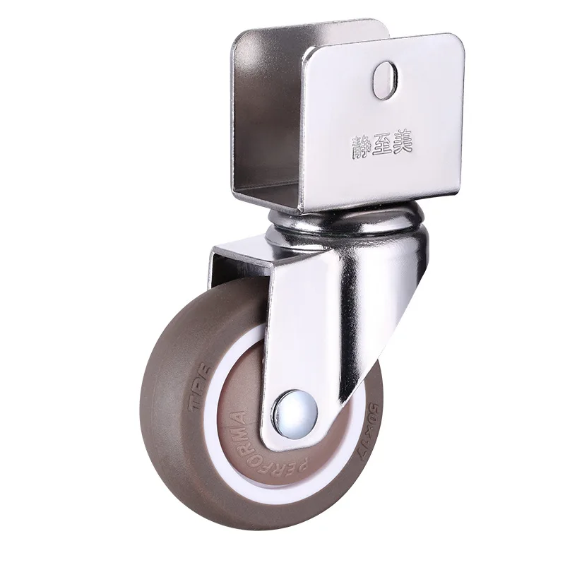 

4Pcs/Lot 1.5" 2'' Ball Bearing Universal TPE Castor Caster Wheels Splint U Mount 20 22 25mm Brake Baby Bed Trolly Chair