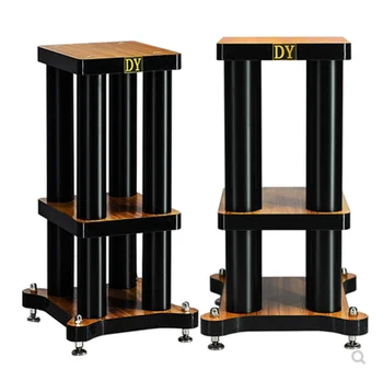 

S-031 hifi shock absorberbookshelf speaker stands tray backing plate metal solid wood base rack Length 25cm