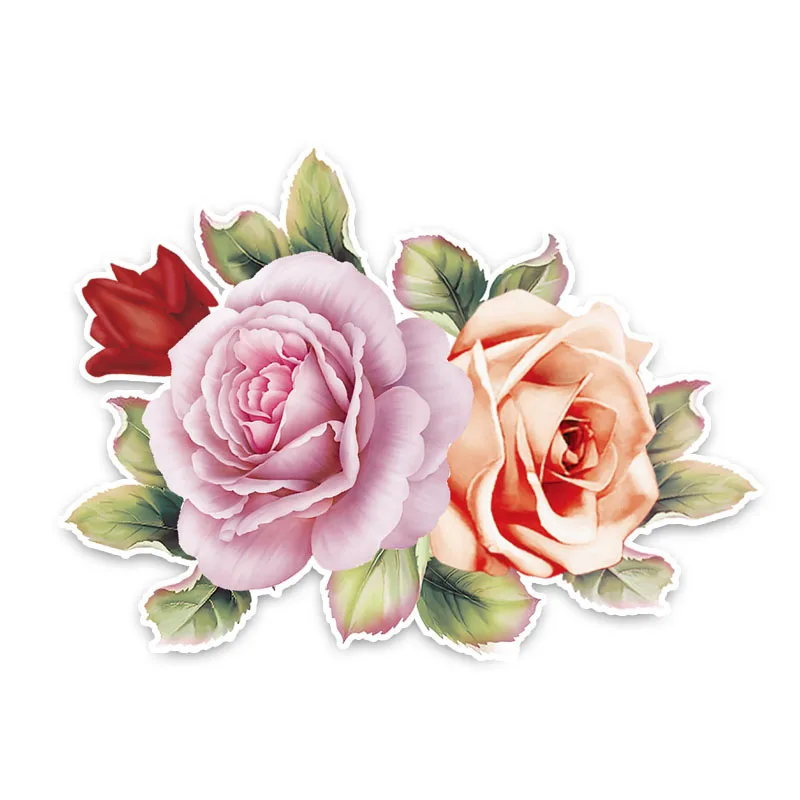 

Personality Roses Flowers Car Stickers Motorcycle Decals Waterproof Sunscreen PVC 13cm X 10cm