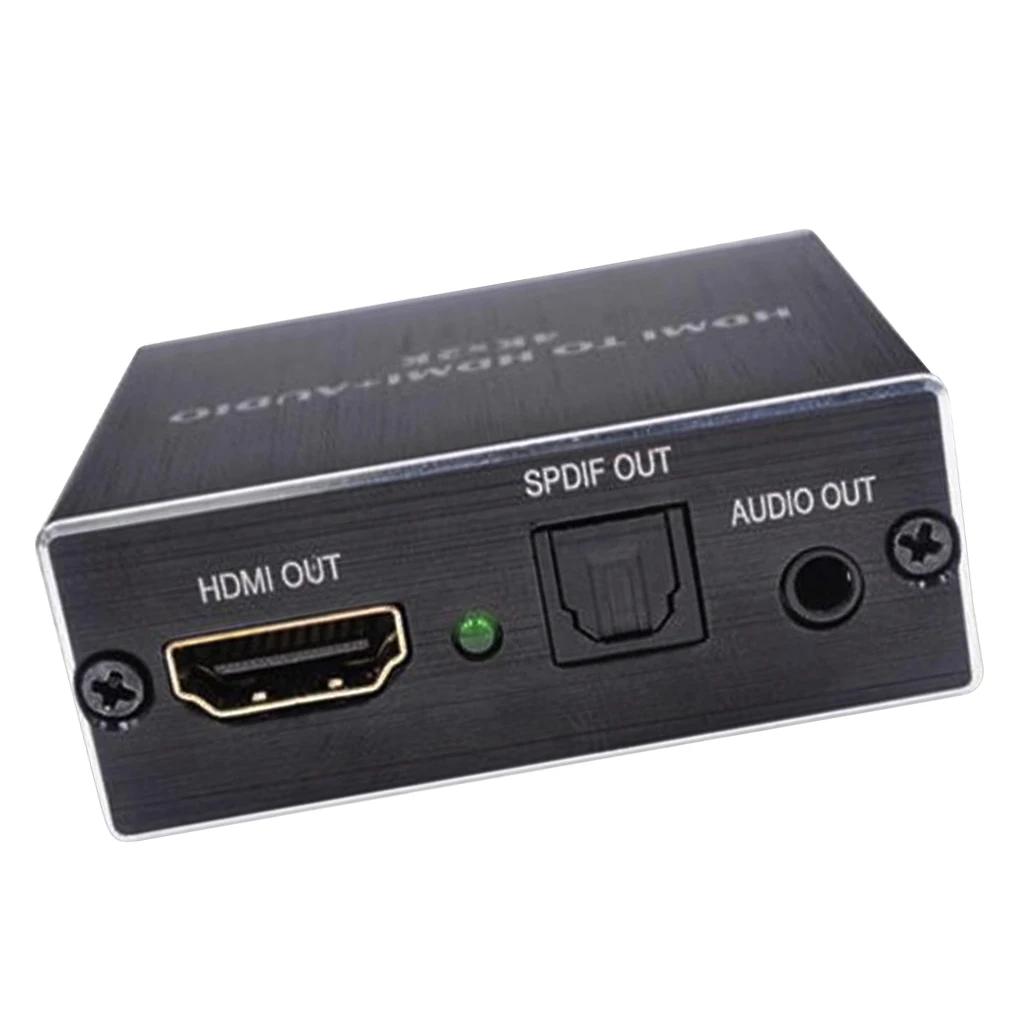 4K x 2K HDMI Input to HDMI Output+Optical SPDIF Output+3.5mm Audio Output Extractor Convertor HDMI Splitter Adaptor (Black)