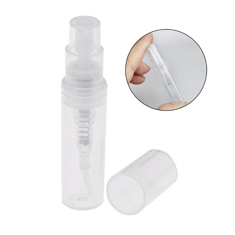 

100Pcs Mini Clear 2ml Plastic Refillable Spray Bottle Portable Perfume Mouthwash Sample Vial Cosmetic Atomizer Container