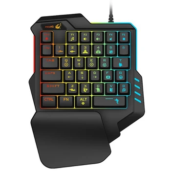 

ZIYOU LANG K1 USB Wired One Handed Mechanical Feel Gaming Keyboard Rainbow Colorful 35 Keys RGB Backlit Keypad