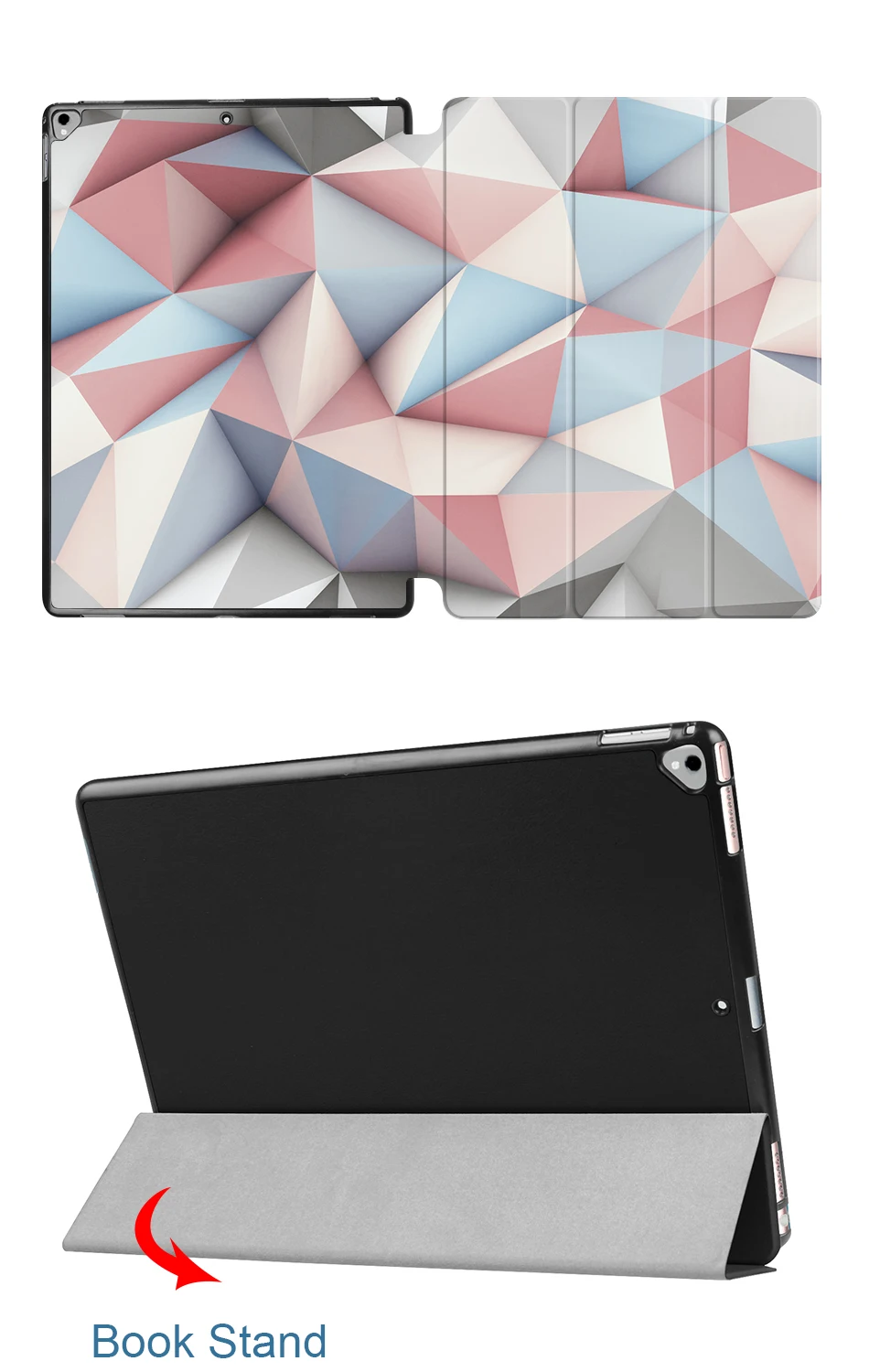MTT Чехол для iPad Pro 12,9 дюйма геометрический тонкий из искусственной кожи Флип Стенд смарт-чехол Авто Режим сна/пробуждения чехол для планшета A1584