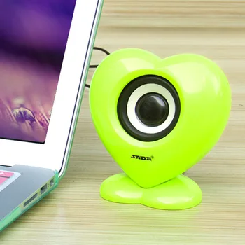 

SADA V-188 Mini 3.5MM Speaker USB AUX Wired Laptop Speaker Lovely Heart-shape Small Computer Speakers for PC Phones MP3