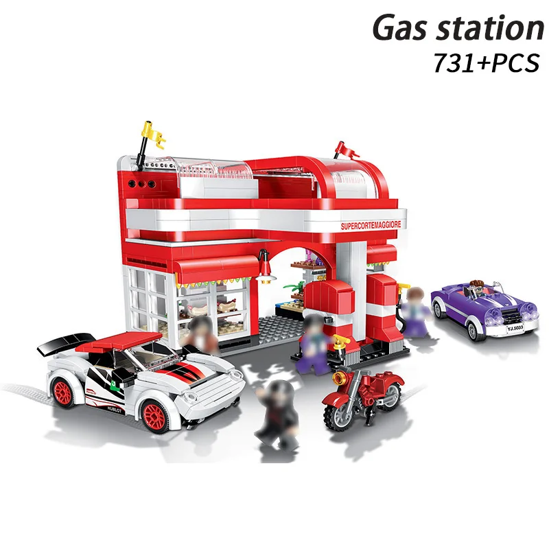

City Creator Series Fire Department Camper car Motorcycle Model Building Blocks Educational Bricks toys for Kids Birthday Gifts