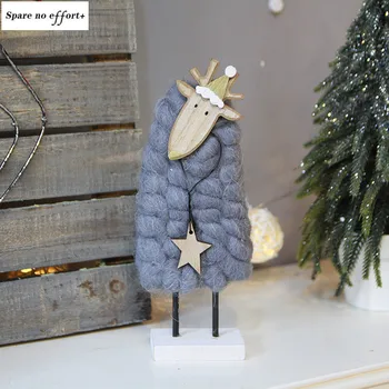 

Wooden Desktop Lamb Christmas Decoration Nordic Mini Christmas Tree Christmas Tree Ornaments Home Outdoor Christmas Ornaments