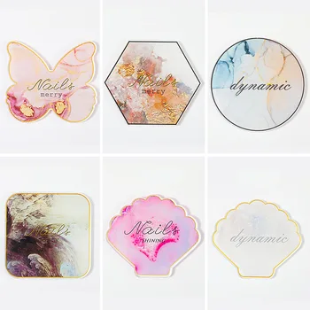 

Display Tool Pigment Holder Crystal Agate Nail Art Painting Palett Mix Stir Crystal Gem Plate Manicure Accessory DIY Tool D283