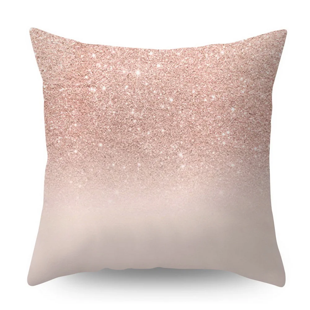 Розовое золото квадратная подушка крышка с геометрическим рисунком сказочной подушка чехол полиэстер декоративная наволочка для подушки для домашнего декора размером 45*45 см - Цвет: Синий