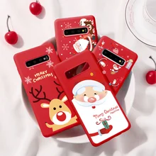 Чехол с принтом "Санта Клаус" для samsung Galaxy A50 A10e A30 A40 A60 A70 A9 A7 A6 S8 S9 S10 плюс чехол с мультипликационным принтом в виде рождественского оленя и снеговик
