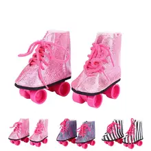 1 par de zapatos de Skate hechos a mano de muñeca rosa de 43cm muñeca de ropa de bebé de 18 pulgadas zapatos de muñeca los mejores regalos de cumpleaños para niños