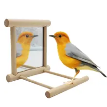 Птичье зеркало с окунем деревянная интерактивная подвесная игрушка для попугая попугайчика конюра финча Lovebird