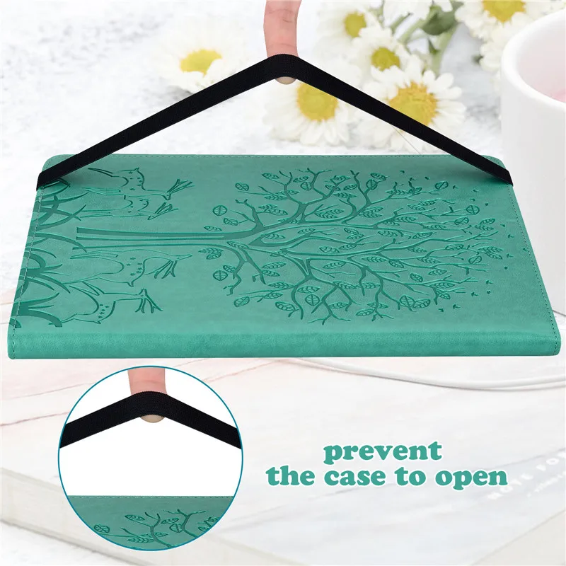 tablette funda pour samsung galaxy tab cas mignon cerf portefeuille smart cover pour coque galaxy tab sm cas
