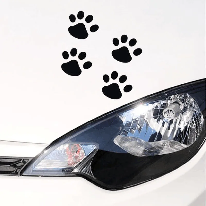 

1 pcs Car Sticker Cool Design Paw Animal Dog Cat Bear Foot Prints Footprint Decal Car Stickers Silver Gold Red