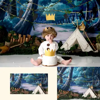 

Wild One--Newborn Portrait Backdrops Wild One Jungle Forest Photography Backdrop Cake Smash Baby Shower Birthday Party Decor