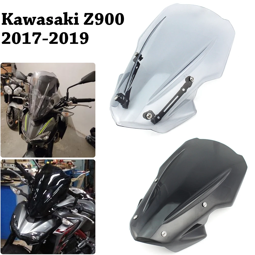 Motorcycle Windshield WindScreen For Z900 2017-2018 Black 