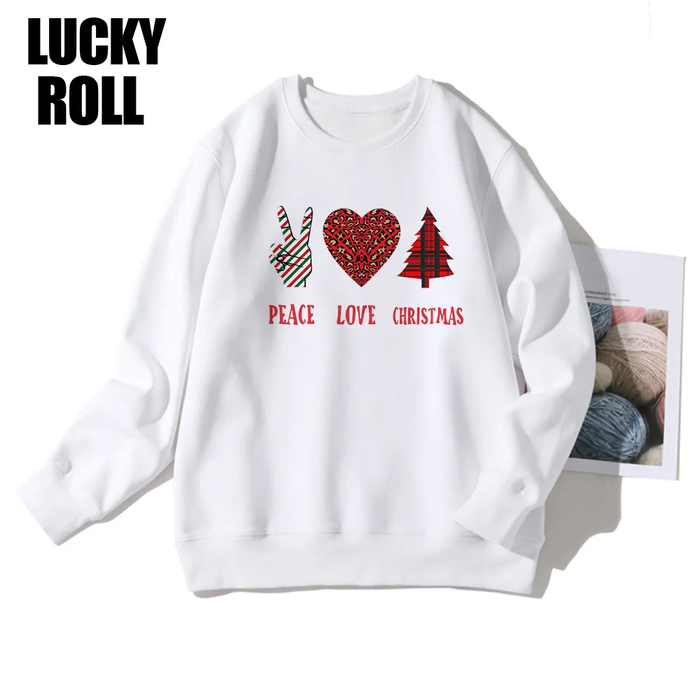

LUCKYROLL Merry Christmas Strong 2020 Vogue Sweatshirt Confidence White Long Oversize Autumn And Winter Pullover Sweatshirts