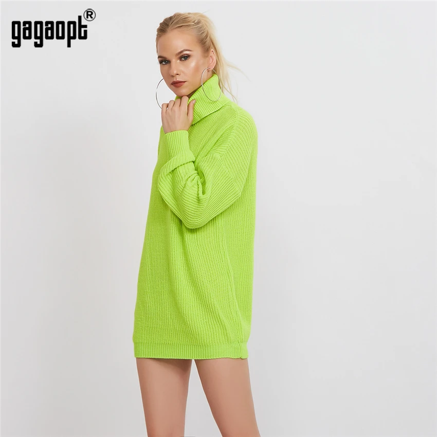 Gagaopt осенне-зимний женский свитер с длинным рукавом, модные женские вязаные топы с рюшами, Повседневные свитера, пуловер