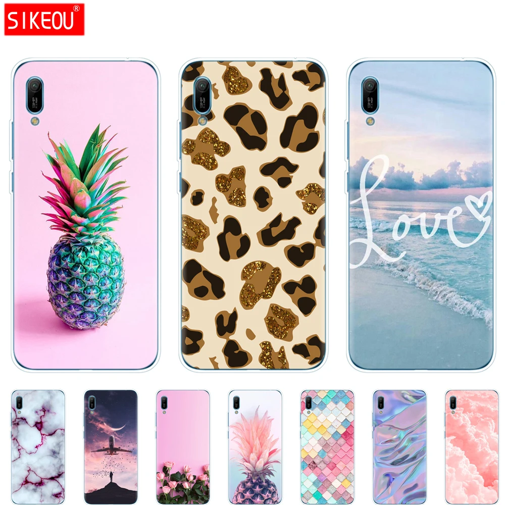 Чехол для Huawei Y6 2019 чехол из силикона и ТПУ мягкий телефона с изображением цветов