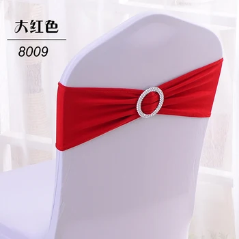 

50pcs Spandex Chair Sashes Lycra Chair Bands with Buckle for Wedding Decor Stretch Bow Knot Chair Cover Decoration Cheap