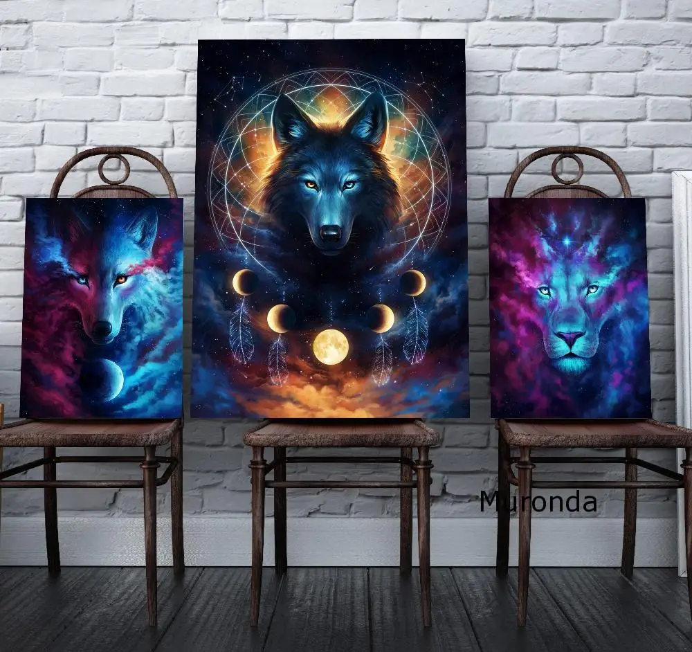 

Fairy Paintings On The Wall Animal Canvas Poster Lion Fox Art Picture Decoration for Home Painting On The Wall Frameless