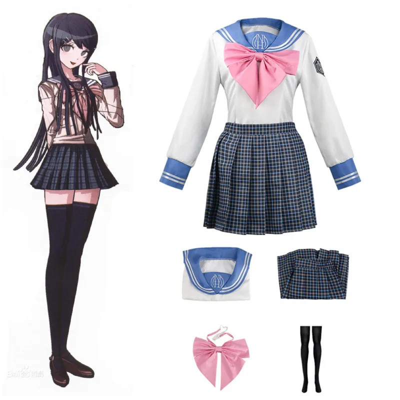 Anime DanganRonpa Maizono Sayaka Cosplay Costumes Girl School Uniform Women Skirt Set Halloween Clothing Dress |