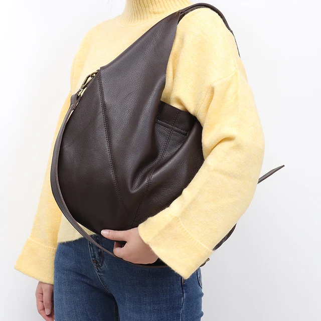 SC Women Luxury Genuine Leather Shoulder Bag 2020 Ladies Real Leather Casual Bucket Large Handbags Vintage Hobo Female Crossbody 4