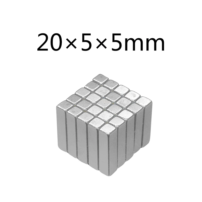 25/50/100 шт. Блок 20x5x5 мм супер сильный N35 Высокое Качество редкоземельные магниты
