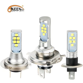 

OKEEN 1pcs H7 LED Lamp Super Bright Car Fog Lights 1200lm 12SMD 3535 Car Headligh Auto Led H7 Bulb 12V waterproof