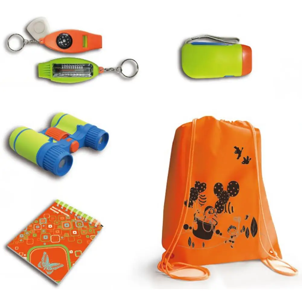 

6pcs Kids Explorer Binoculars Toy Set Outdoor Adventure Toy Set Children's Telescope Multi-Function Whistle Kit Children Gift