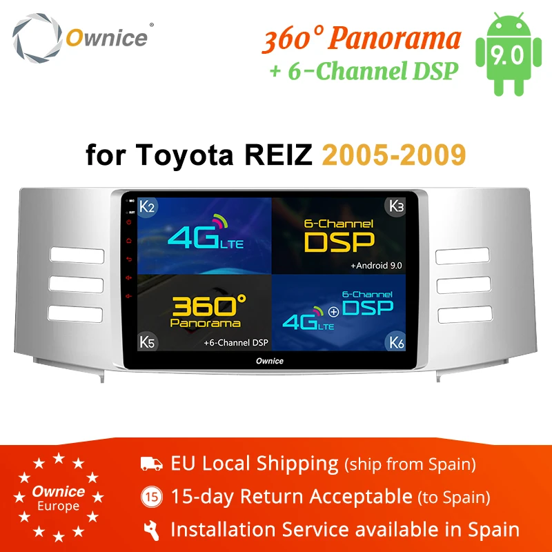 Ownice K1 K2 K3 K5 K6 2DIN Android 9 0 8 Core автомобильный GPS Navi для Toyota Reiz Mark X 2005 2006 2007 2008 2009 Радио DVD