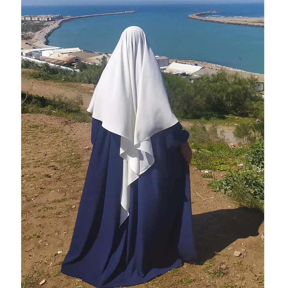 

Ramadan Eid Muslim Long Hijab Headcarf Plain Women Long Khimar Robe Jubha Islamic Clothing Hijabs Musulman Prayer Garment