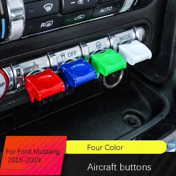 

4 pcs For Ford Mustang 2015-2020 ABS Multicolor Dashboard Center Control Button Switch Cover Decor Decal Frame Trim