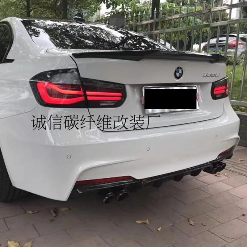 Углеродное волокно авто задний диффузор спойлер для BMW 3 серии F30 M спортивный
