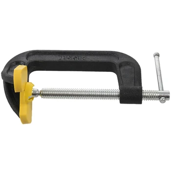 

4 Inch Heavy Duty C-Clamp Malleable Double Head G-Clamp Desktop Mount Holder Metal Carpenter Handyman Vise Grip Woodworking Tool