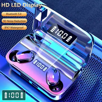 

TWS New A9 Earphones Wireless Headphones Bluetooth Earphones Case With Headset LED Display Earbuds Waterproof 1200mAh Charg C2J6