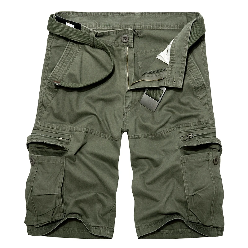 2022 Summer Mens knee Length Cotton Army Cargo Shorts Men Casual Shorts multi-pocket loose shorts Bermuda Trousers dropshipping