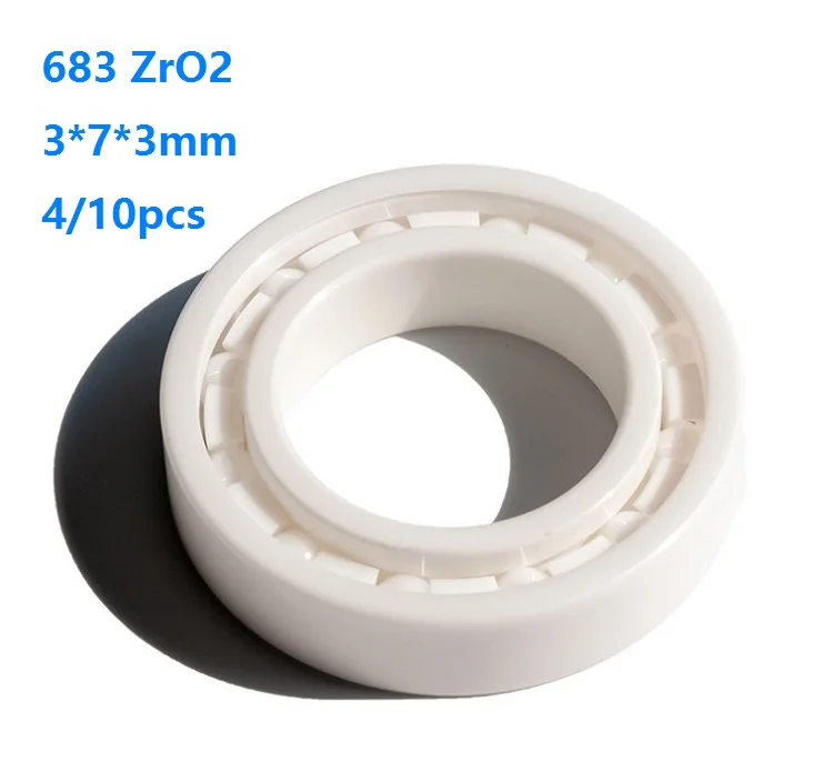 

4/10pcs 683 3×7×3mm ZrO2 Full Ceramic bearing Zirconia Ceramic deep groove ball bearings 3*7*3mm