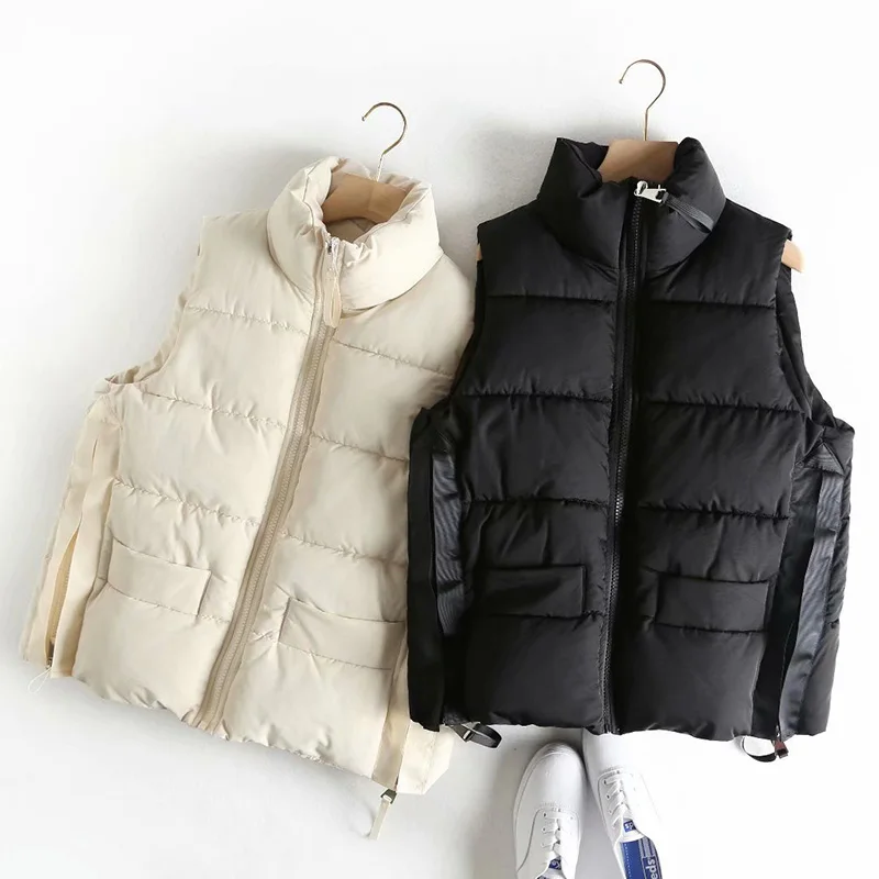 

Winter Zipper Coat Vest Harajuku Sleeveless Jacket Outwear 2019 New DesignWarm Waistcoat Plus Size Vest Outwear
