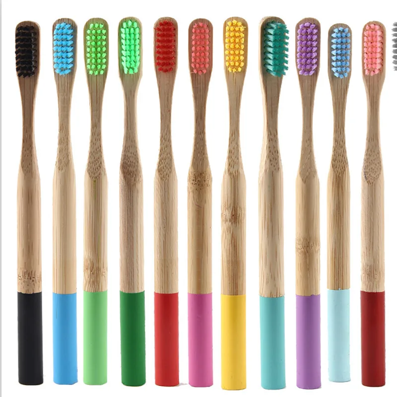 Бамбуковая зубная щетка, 1 шт., щетка с ручкой для взрослых, Экологически чистая зубная щетка, средняя щетина, биоразлагаемая, без пластика, уход за полостью рта