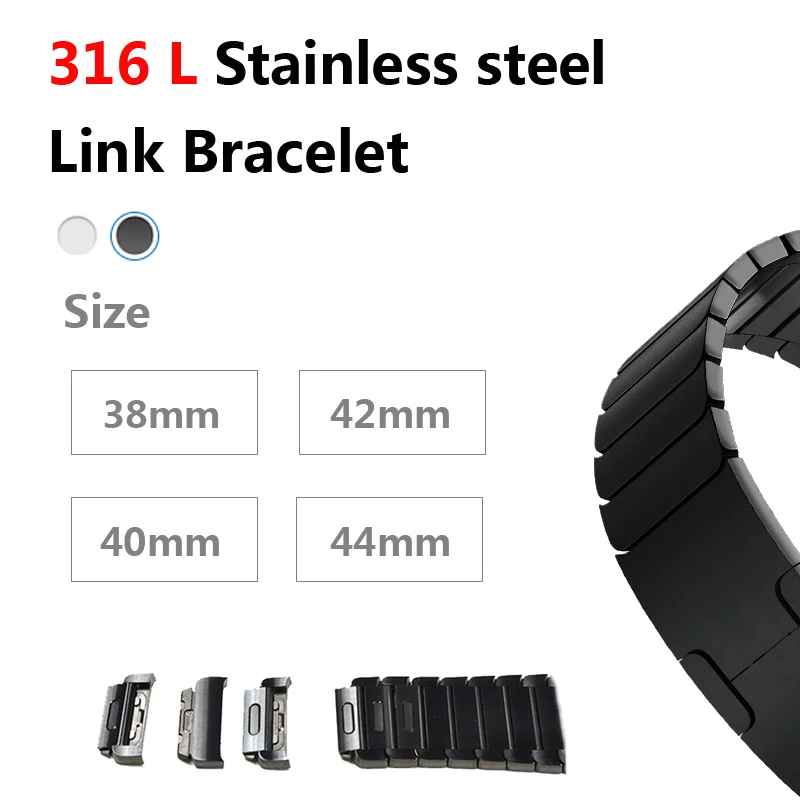Соединяющий ремешок браслета для apple watch band 4 3 44 мм 40 мм 42 мм 38 мм iwatch ремешок из нержавеющей стали для apple watch аксессуары