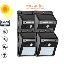 4 шт. открытый 30 светодиодов солнечный светильник движения 3 режима Водонепроницаемый Сад улица двор ночной безопасности Солнечная лампа настенный+ лампы прожектор-светильник s