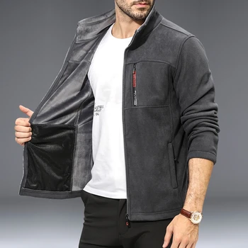 

Autumn Winter Mink Fleece Jacket 5XL Men Women Warm Windproof Cardigan Coat Outdoor Hiking Climbing Thermal Jacket Fleece Liner