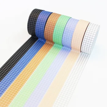 

10m Black and White Grid Washi Tape Japanese Paper DIY Planner Masking Tape Adhesive Tapes Stickers Decorative Stationery Tapes