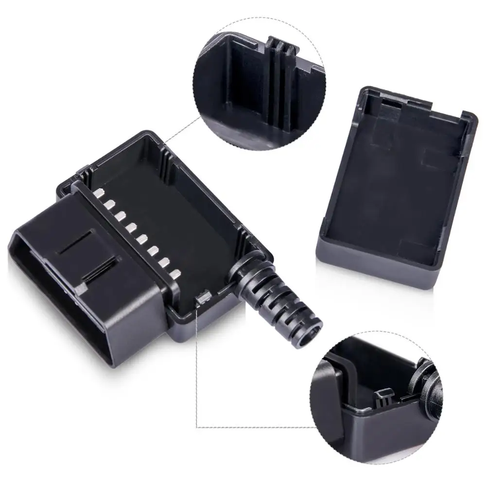 16pin OBD2 Мужской Разъем 90 градусов под прямым углом J1962m разъем с защелкой корпуса автомобиля авто диагностический разъем