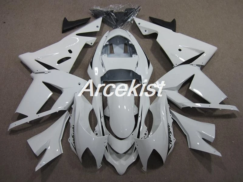 Бесплатный пользовательский ABS обтекатель комплект подходит для kawasaki Ninja ZX10R 2004-2005 04 05 10R glossy кузов белый глянцевый